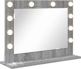 vidaXL Oglindă de toaletă Dreptunghiular Gri Sonoma 60 x 45 x 18 cm