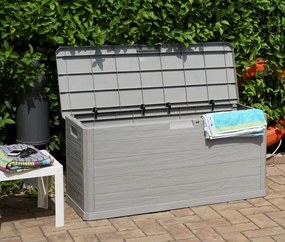 WOODYS Garden cutie de depozitare din plastic 280 L, gri des