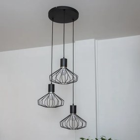 Lustră pe cablu SOLANO 3xE27/15W/230V negru/crom lucios