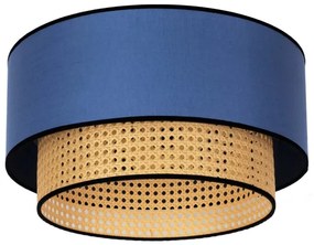 Plafonieră Duolla BOHO 1xE27/15W/230V d. 45 cm albastru/ratan