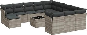 vidaXL Set canapele de grădină cu perne, 13piese gri deschis poliratan