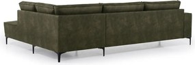 Colțar verde cu tapițerie din imitație de piele (colț pe partea dreaptă) Copenhagen – Scandic