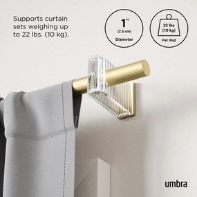Galerie de perdea auriu mat extensibilă din oțel 107 - 305 cm Flute – Umbra