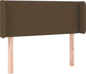 vidaXL Tăblie de pat cu aripioare maro închis 103x16x78/88 cm textil