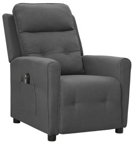 Fotoliu rabatabil electric, gri deschis, material textil