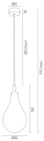Pendul sticla design decorativ OAKLAND alb/auriu