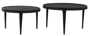 Măsuțe de cafea negre 2 buc. rotunde ø 75 cm Tobias – Light &amp; Living