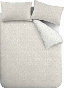 Lenjerie de pat bej din bumbac percal pentru pat dublu/extinsă cu 3 piese 230x220 cm Shadow Leaves – Bianca