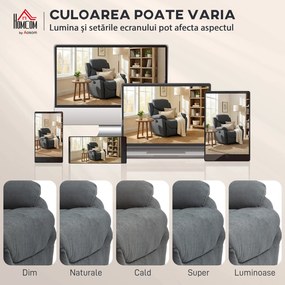 Canapea Rabatabila HOMCOM Ergonomica cu Baza Metalica, Scaun capitonat cu Cotiere, pentru Sufragerie, Dormitor, Birou, Gri Inchis | Aosom Romania