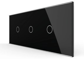 Intrerupator Simplu + Simplu + Simplu cu Touch LIVOLO cu Rama Din Sticla, Standard Italian, 6M