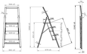 Scară Wenko Compact, înălțime 114,5 cm, gri