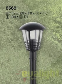 Stalp de exterior clasic, negru, inaltime 100cm, IP44 Marseille 8568 RX