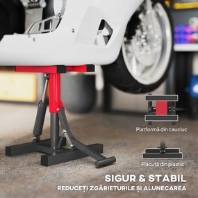 HOMCOM Cric Elevator Moto din Oțel, Capacitate 150 kg, Înălțime Reglabilă | Aosom Romania
