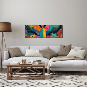 Tablou - Înger abstract cu flori (cu ceas) (90x30 cm)