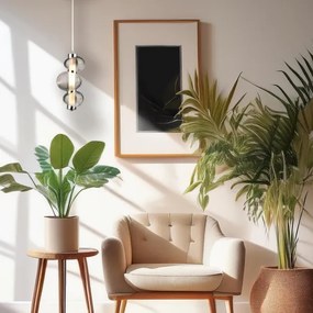 Pendul LED BOLLA cu cablu, 12W/230V, Ø 16 cm, crom lucios/gri fumuriu