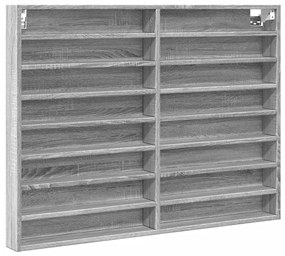 847938 vidaXL Dulap cu vitrină, sonoma gri, 100x8,5x75 cm, lemn prelucrat