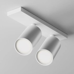 Aplica de perete / tavan cu 2 spoturi directionabile design tehnic Focus S alb