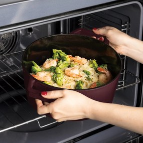 Oală din fontă emailată cu capac 24 cm, 4.35L – Berlinger Haus Leonardo Collection BH 6542, ideală pentru cuptor, friptură sau pâine