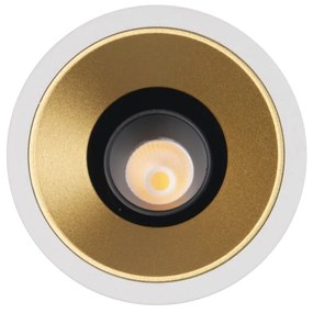 Spot LED incastrabil GALEXO H0106 alb cu inel auriu