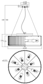 Suspensie Recinto Maytoni E27, Crom, MOD080CL-08CH, Germania