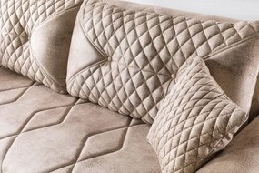 Canapea extensibila 3 locuri cu lada 229x94x90 cm – stofa bej – Peru