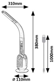 Lampă LED RGB dimabilă de masă Rabalux 74231 FIGEN LED/5W/230V alb