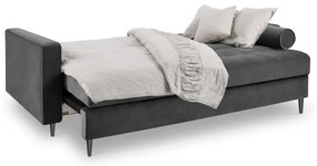 Canapea extensibilă din catifea Milo Casa Santo, gri închis