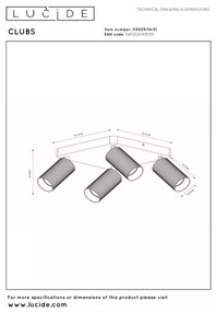 Lucide 09939/14/31 - Plafonieră cu spoturi CLUBS 4xGU10/40W/230V albă