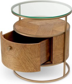 Noptiera, Masuta LUX, Furnir de stejar, Velutto