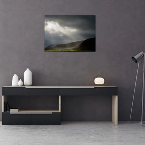 Tablou pe sticlă cu furtuna în apropiere (70x50 cm)