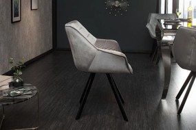 Scaun design retro Dutch Comfort, catifea gri