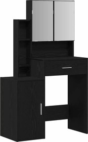 vidaXL Masă de Machiaj Stejar Negru 80 x 35 x 132 cm Lemn compozit