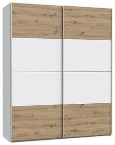 Dulap pentru haine KARO 170 x 210 cm, alb/stejar Artisan