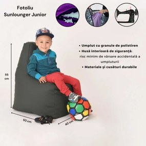 Fotoliu tip Scaun Sunlounger Junior, Material Piele ecologica - Roz