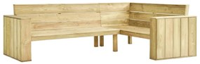 3065761 vidaXL Bancă de grădină de colț, cu perne, 239 cm, lemn de pin tratat
