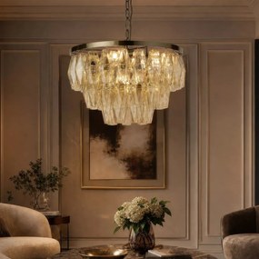 Lustra suspendata Alba 4Lt, antic brass/ champagne