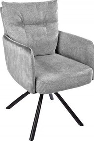 Set 2 scaune pivotante Big George, catifea/ tesatura gri