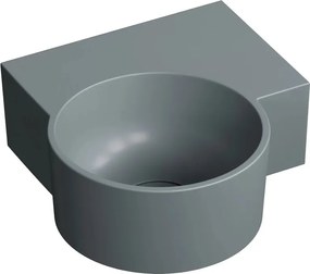 Lavoar suspendat Omnires Ovo M+ finisaj gri cenusa mat 33.5 cm dreapta