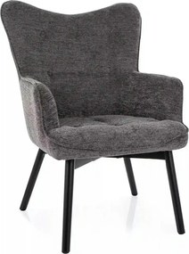 Fotoliu CARMEN, stofa clasica gri inchis - Raven 15, 72x75x99 cm
