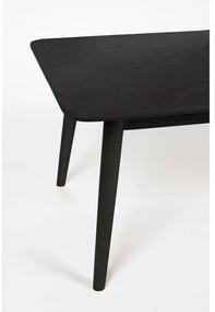 Măsuță de cafea neagră cu blat cu aspect de lemn de stejar 60x120 cm Fabio – White Label