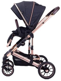 Carucior 3 in 1 reversibil si pliabil cu geanta inclusa si scoica auto, 0-36 luni, Negru - CPC-60-negru