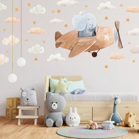 Autocolante de perete - Elefant în avion