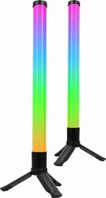 Set de 2 lămpi de birou LED RGBIC, reglabile (LED/5W/5V), negre, cu telecomandă