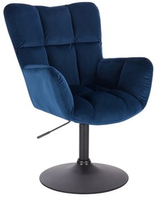 HR650N Bleumarin Catifea Scaun cu Bază Neagră