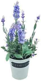 Plantă artificială în ghiveci, lavandă, dimensiuni 28x9 cm, culoare violet