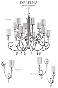 Jupiter 1597 - DE K1 CH - Aplica perete de cristal DELFINA E14/40W