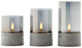 Brilliant - Set de 3 lumânări LED BOUGIE LED/2xAA IP44 gri/fumuriu