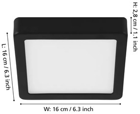 Eglo 900586 - Plafonieră LED reglabilă FUEVA LED/11W/230V, neagră