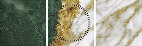 Tablou - Marmură verde N⁰1 (cu ceas) (90x30 cm)