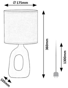 Lampa de masa ceramica si abajur albastru Sylira